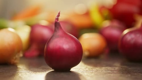 In the Warm Rays of Light the Purple Onion Rotates Around Itself