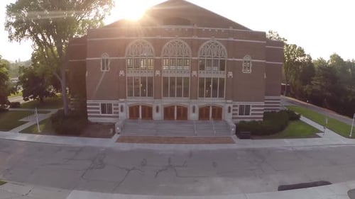 Michigan State University Auditorium 4K Aerial