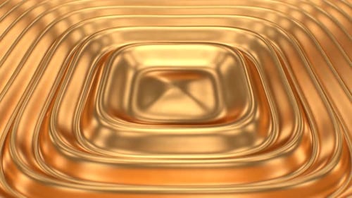 Shiny Metallic Golden Abstract Reflection Surface Sqaure Waves Flow - 4K