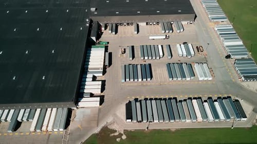 Aerial Above View of Distribution Warehouse