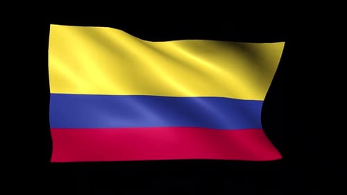 Realistic Waving Colombia National Flag Animation