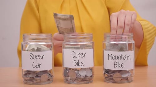 Saving Money for Super Car, Super Bike and Mountain Bike, Indian Rupee