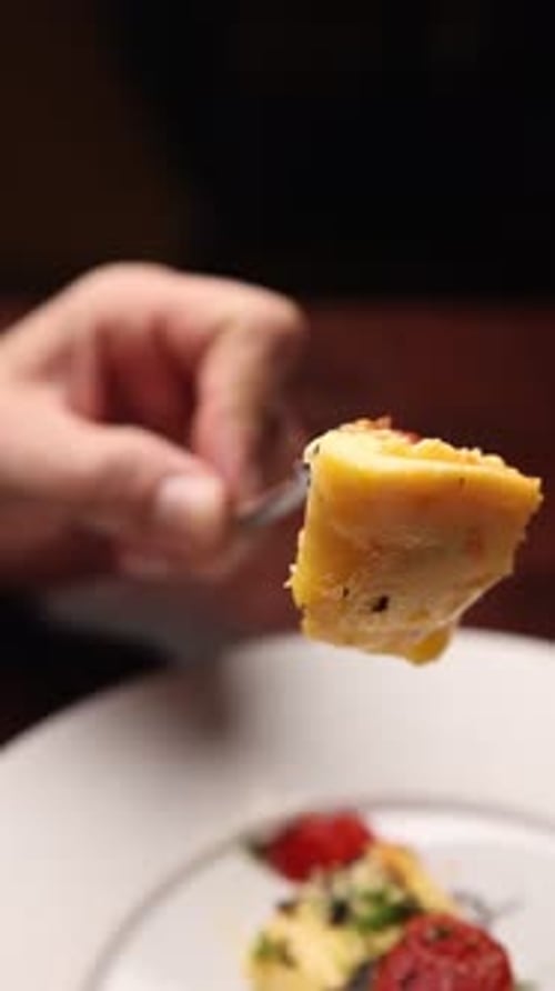 A delicious breakfast at a European restaurant. Close-up