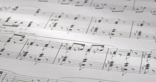 Close up of sheet music