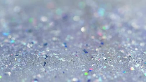 Close Up of Blue and Rainbow Glitter