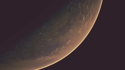 Realistic Rotating Red Planet Animation