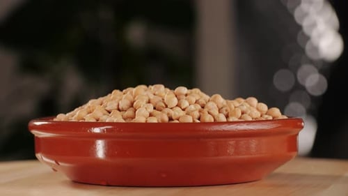 Chickpeas Close Up Food Background Chickpeas Texture Macro Raw Cereal Healthy Food