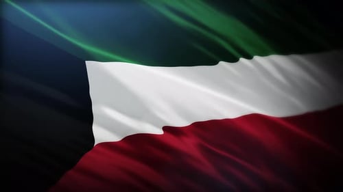Waving Kuwait National Flag Animation
