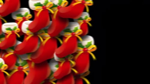 Merry Christmas Cartoon Socks Transition On Alpha Channel