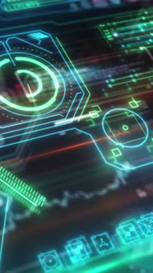 Animated Digital Space of Artificial Intelligence Infographics