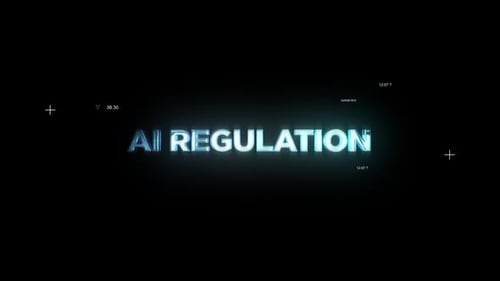 Futuristic AI Regulation Text Reveal with Digital Glow