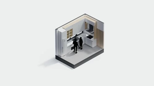 Minimalist Isometric Kitchen Illustration
