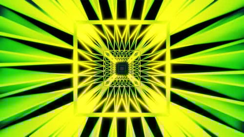green yellow square cube fractal vj loop