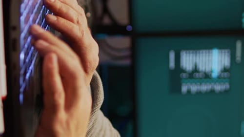 Vertical Video Dangerous Coder Hacking Security System to Steal Big Data