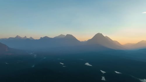 Mountains and rocks during sunset. High rocky mountains. Banff National Park, Alberta, Canada.