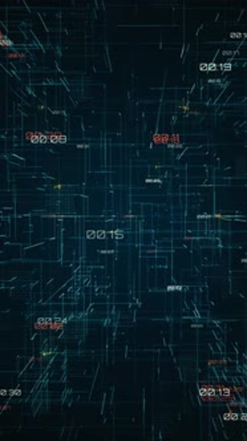 Vertical Video Floating Number CG Animation