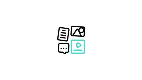 Minimalist Animated Digital Content Icons Reveal