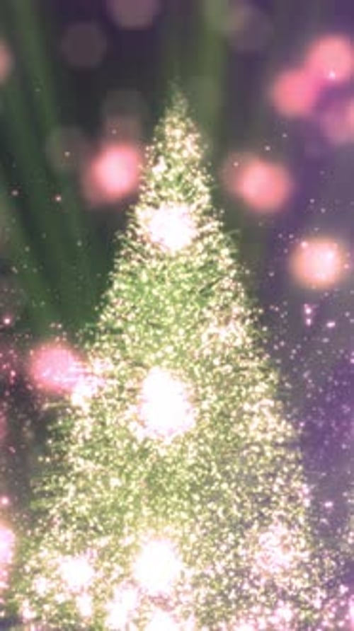 Sparkling Christmas Tree with Festive Golden Lights