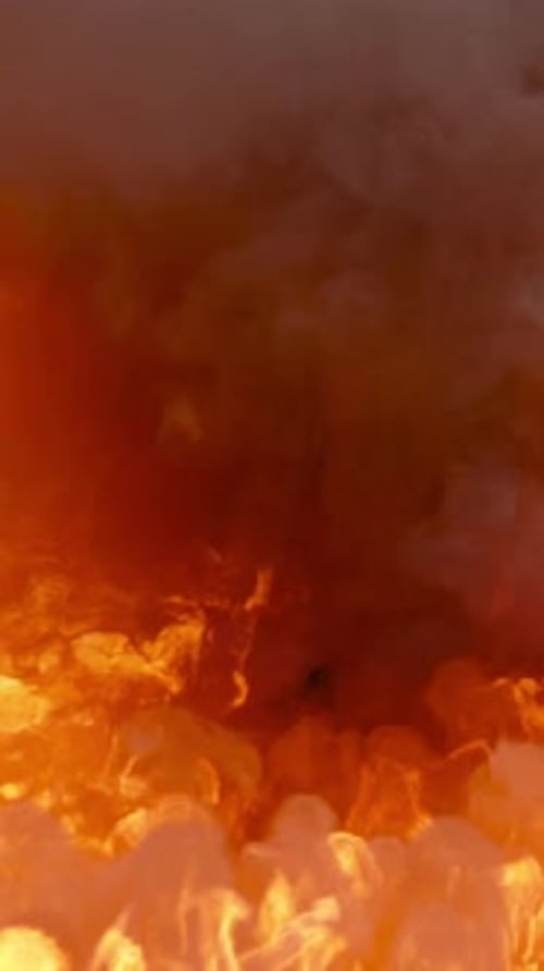 Realistic Vertical Fire and Smoke Animated Background