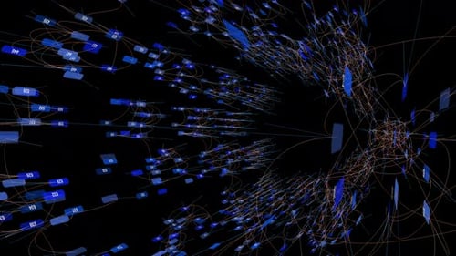 Verbundene Linien bilden ein dynamisches Netzwerk, das einer lebendigen Mindmap ähnelt