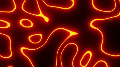 Animation of Abstract Art 3d Background or Backdrop Surreal Laser Plasma Orange Curves Deformation