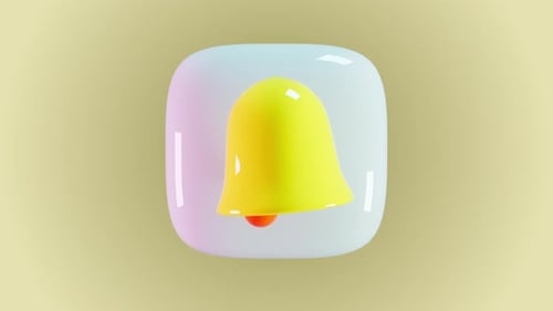 Modern 3D Animated Notification Bell Icon