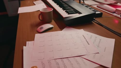 Interior of Musicians Home Recording Studio