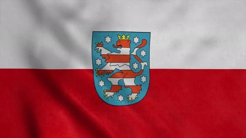 Thuringia Flag Waving Seamless Loop Animation