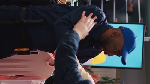 Security Guard Grabbing Man in Retail Store
