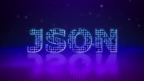 Neon JSON Grid Text Animation for Technology Projects
