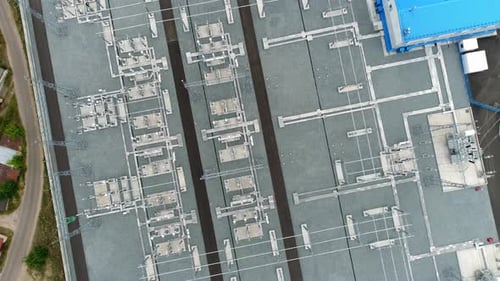Switchyard with Powerful Equipment of Electricity Substation