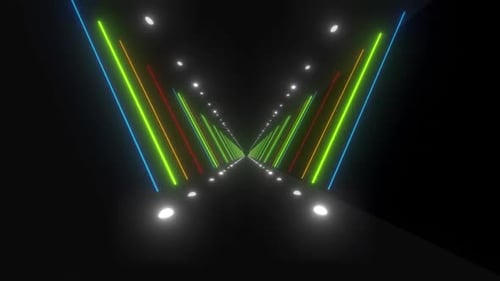 Futuristic neon tunnel lights for dynamic video game backgrounds