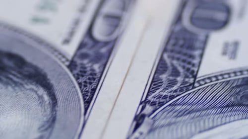 Close-Up View of United States Hundred Dollar Bills