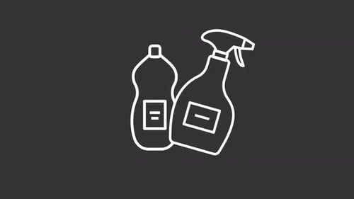 Animated Line Art Cleaning Products Bottle Icon