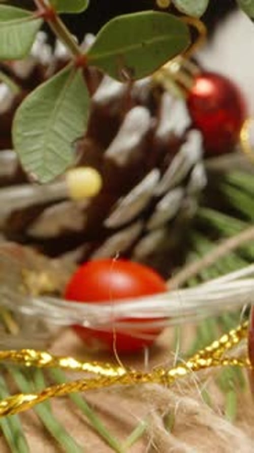 Christmas Holiday Presents with Lights and Decorations