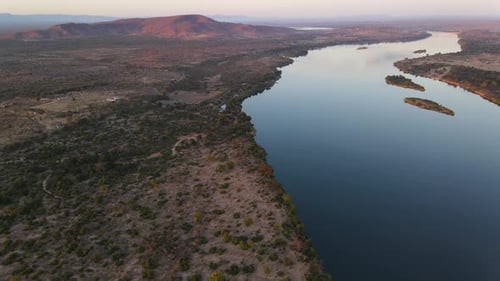 Aerial shot of large river