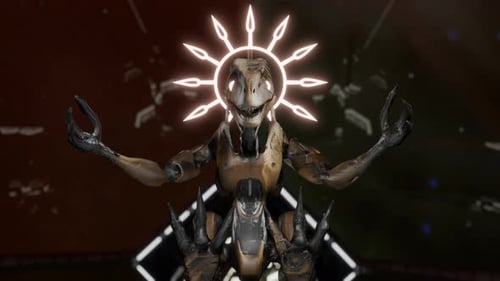 Futuristic Robot Dinosaur with Glowing Halo Animation