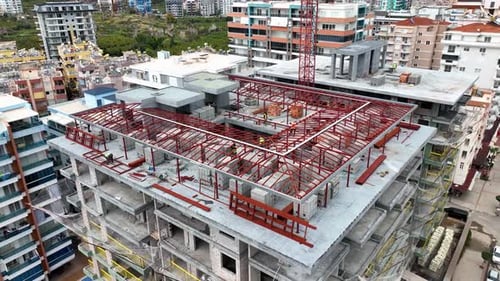 Vuelo aéreo sobre un desarrollo de nuevas construcciones