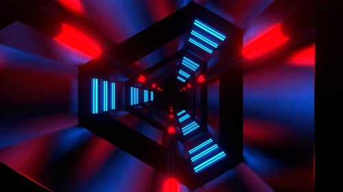 Blue And Red Starship Energy Tunnel Background Vj Loop In 4K
