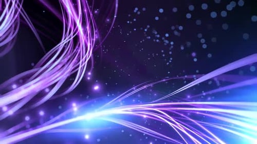 Purple Glowing Lights Lines And Bokeh Effect