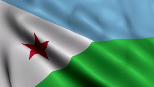 Djibouti National Flag Waving Seamless Loop Animation