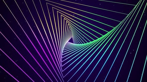 abstrakter Tunnel-Neon-Loop-Hintergrund mit buntem Neonhintergrund