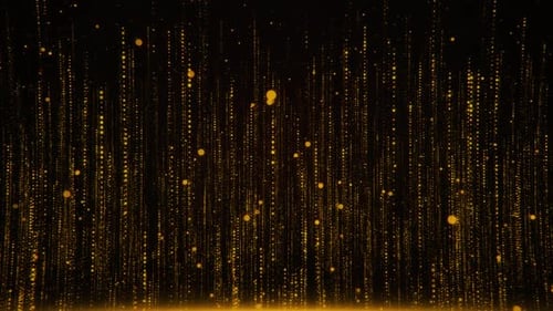 Glitzerndes, magisches Wanderlicht, luxuriöses Strahlenmuster, Wellen, glänzendes Gold, Staubpartikel, Bokeh