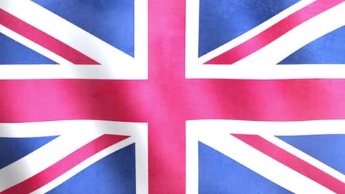 Realistic Waving Union Jack Flag Seamless Loop