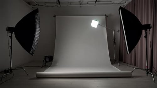 Professional Studio for Photo and Video Production Filming with Modern Lighting Equipment Large