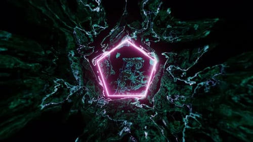 Pink Pentagon Liquid Effect Background Loop Animation In 4K