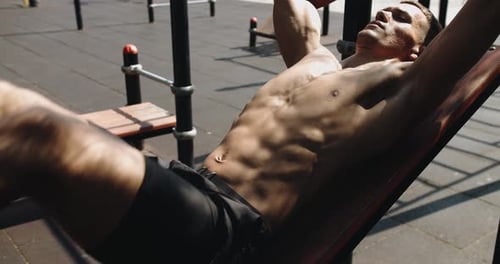 Muscle Up In Public Gym Outdoors Gym Fitness Sport Street Workout