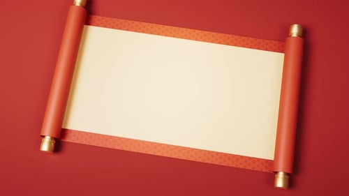 Blank Chinese ancient red reel banner