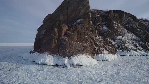 Frozen Splashes of Water Baikal Lake