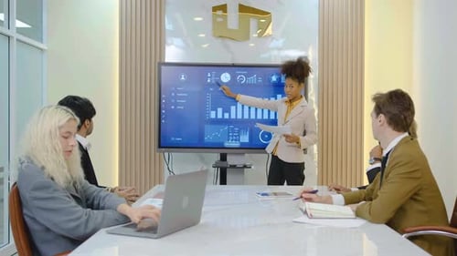 Happy boss and colleagues office team applaud support successful proud best